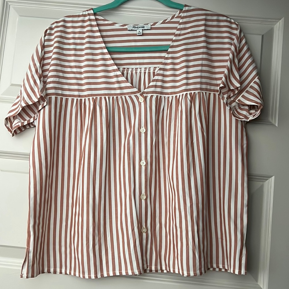 Madewell blush stripped blouse